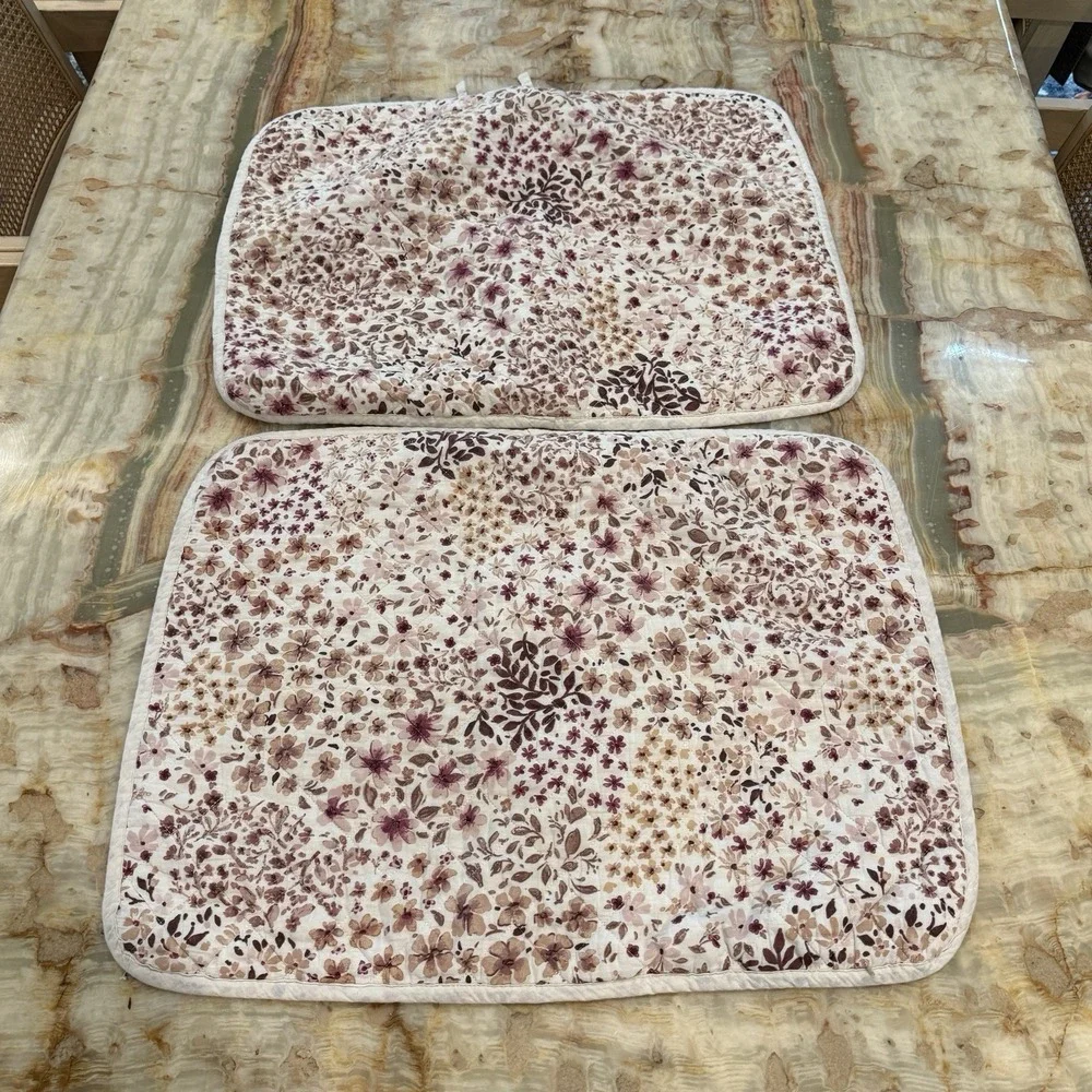 Rachel Zoe Floral Quilted Pillow Covers Pink Cottage Set of 2